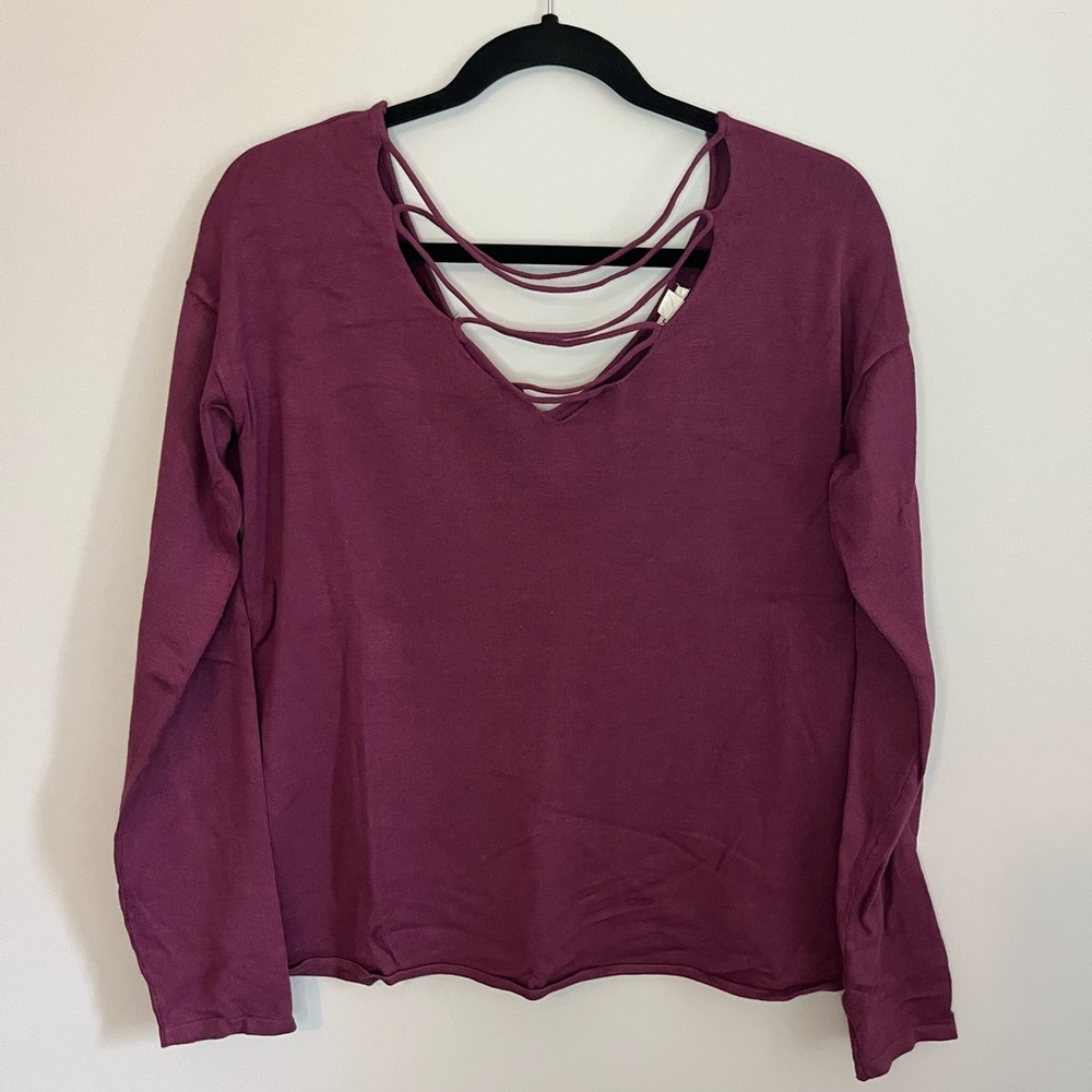 Garage - Burgundy Knit Sweater - Small - Reversible